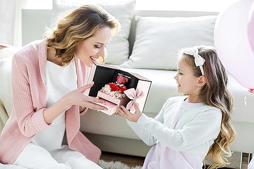 Miniatura 18 de ADDWel Rose Gifts for Women - Preserved Real Roses Forever Purple Flowers with I Love You in 100 Languages Necklace and Cute Moss Bear for