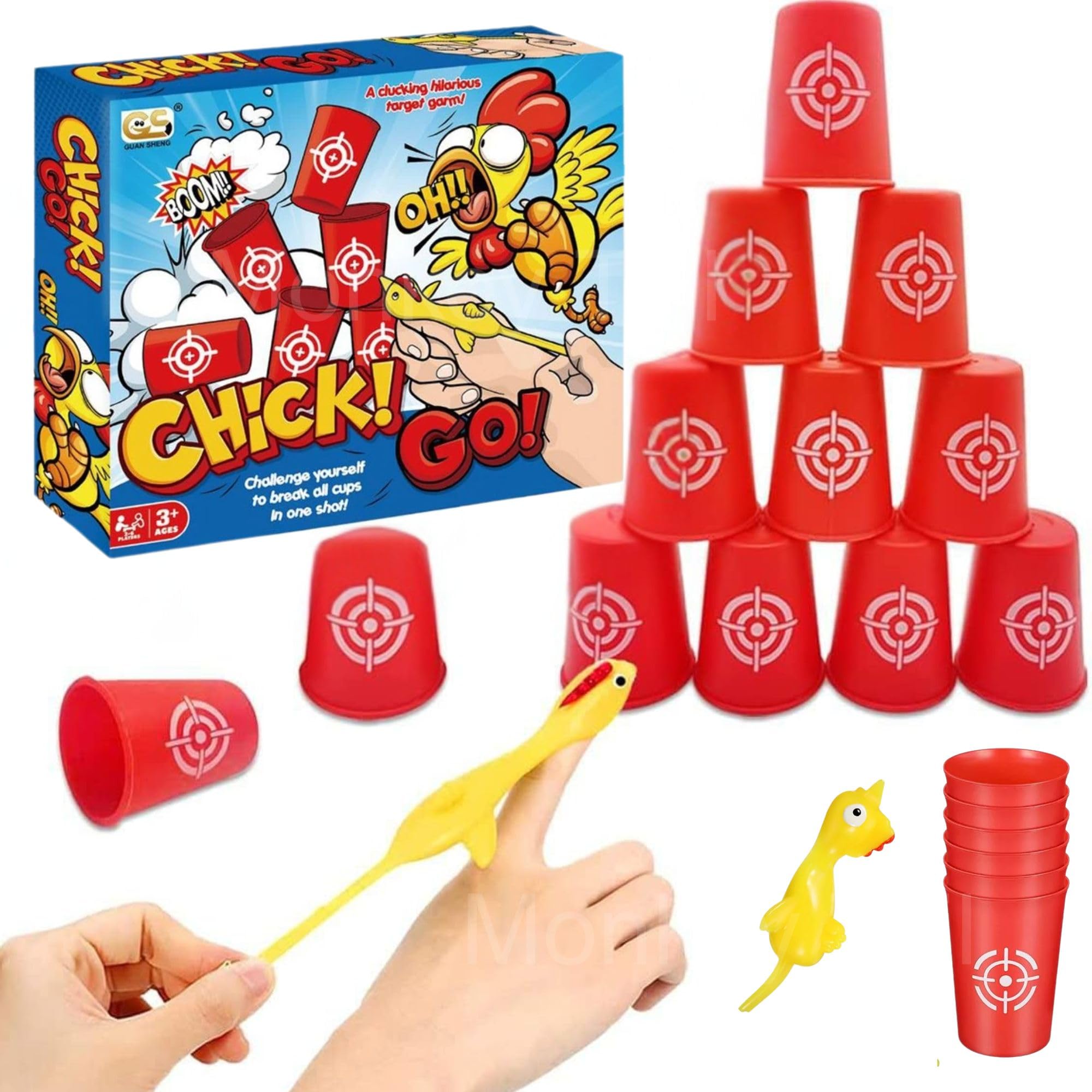 MONKEYTAIL Chick Go Target Game – Flying Chicken Slingshot Toy