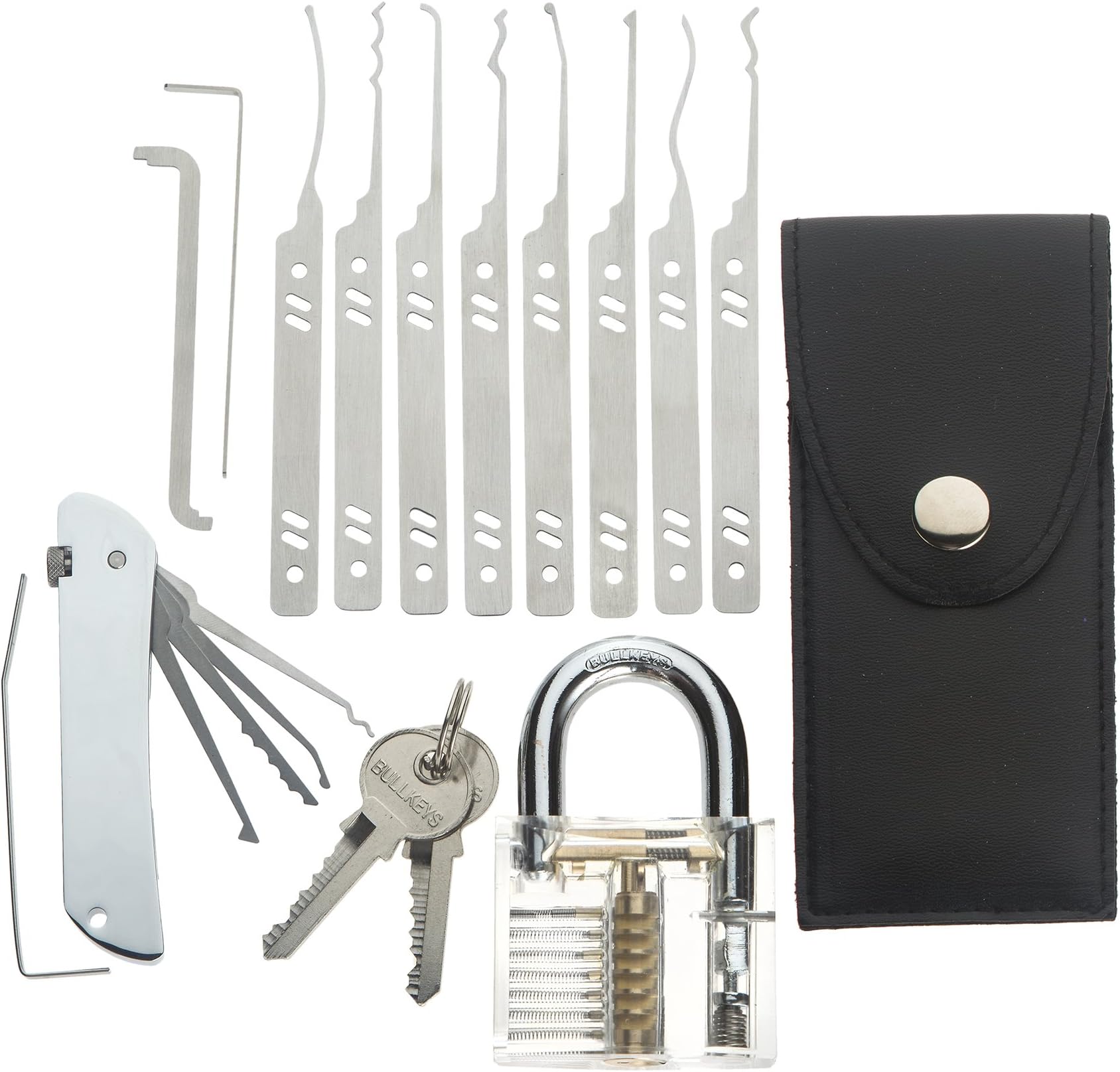 Lokko LASERX Lock Pick Set with Jack Knife Pick, Training Padlock for Beginners and Professionals with How to Learn to Lockpick Guide