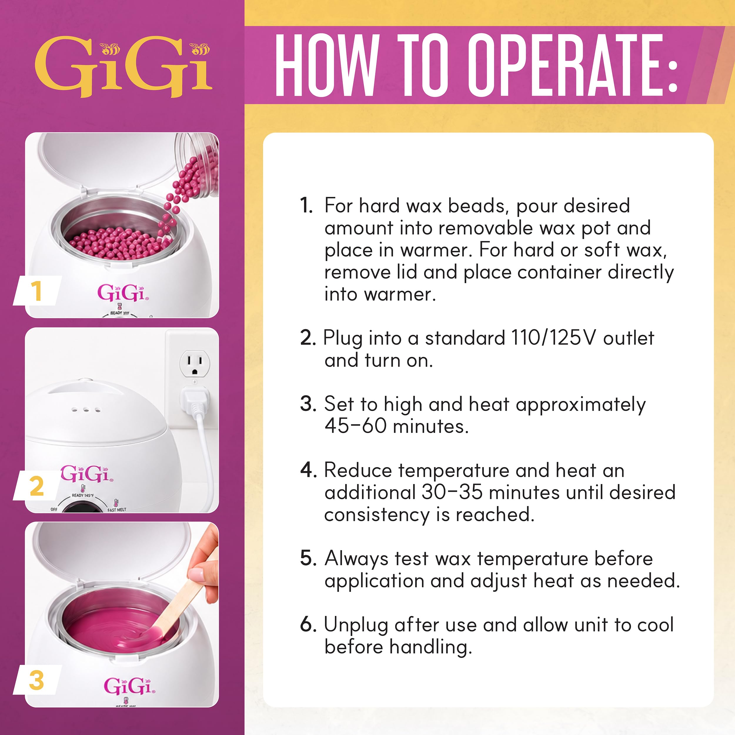 GiGi Scaldacera digitale – Riscaldatore professionale per depilazione con controllo della temperatura regolabile, macchina domestica per viso, corpo e bikini