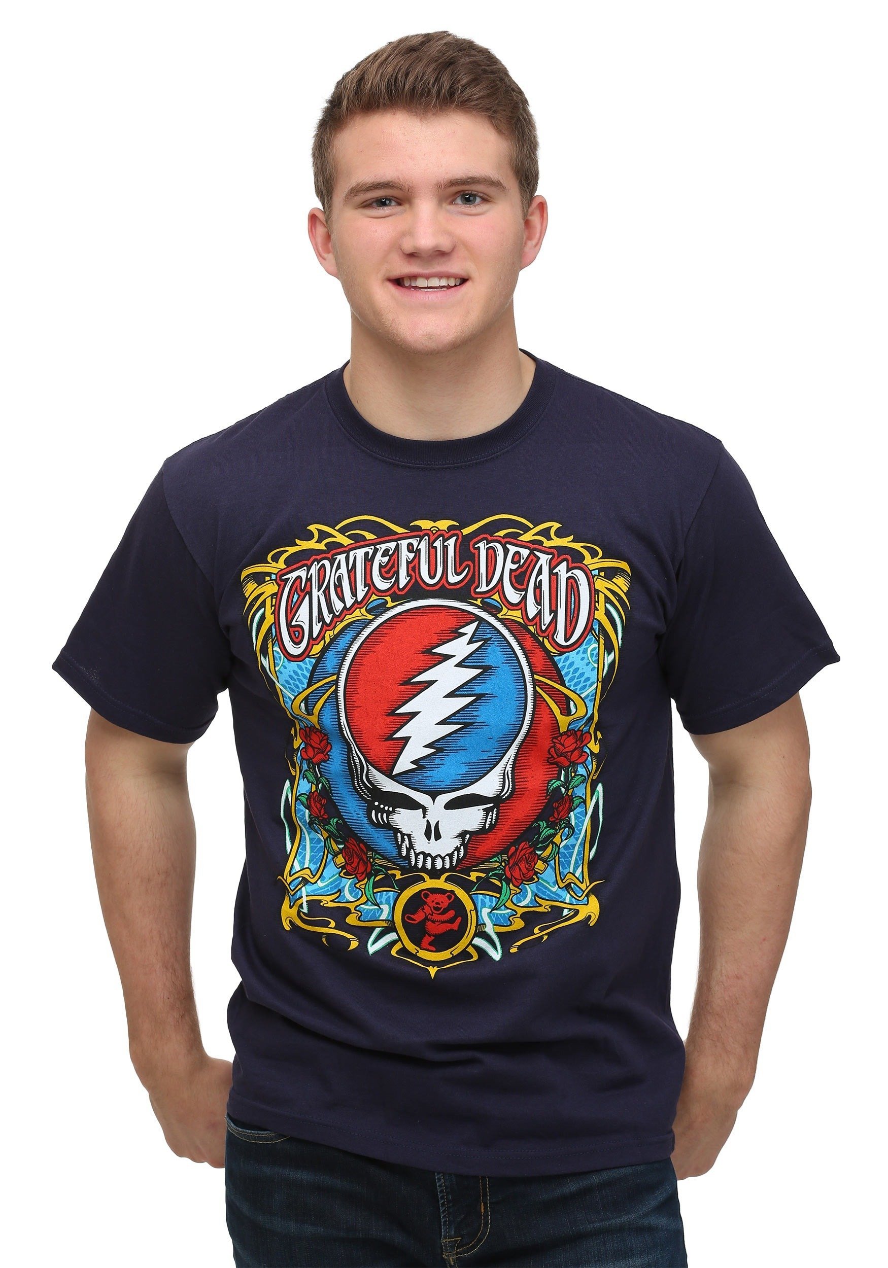Liquid Blue Men's Grateful Dead Steal Your Roses Short Sleeve T-Shirt