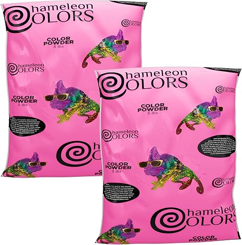 Chameleon Colors Polvo azul para revelación de género, 2 bolsas de 5 libras, color azul vibrante, para bebé, bolsas de fácil apertura, fácil