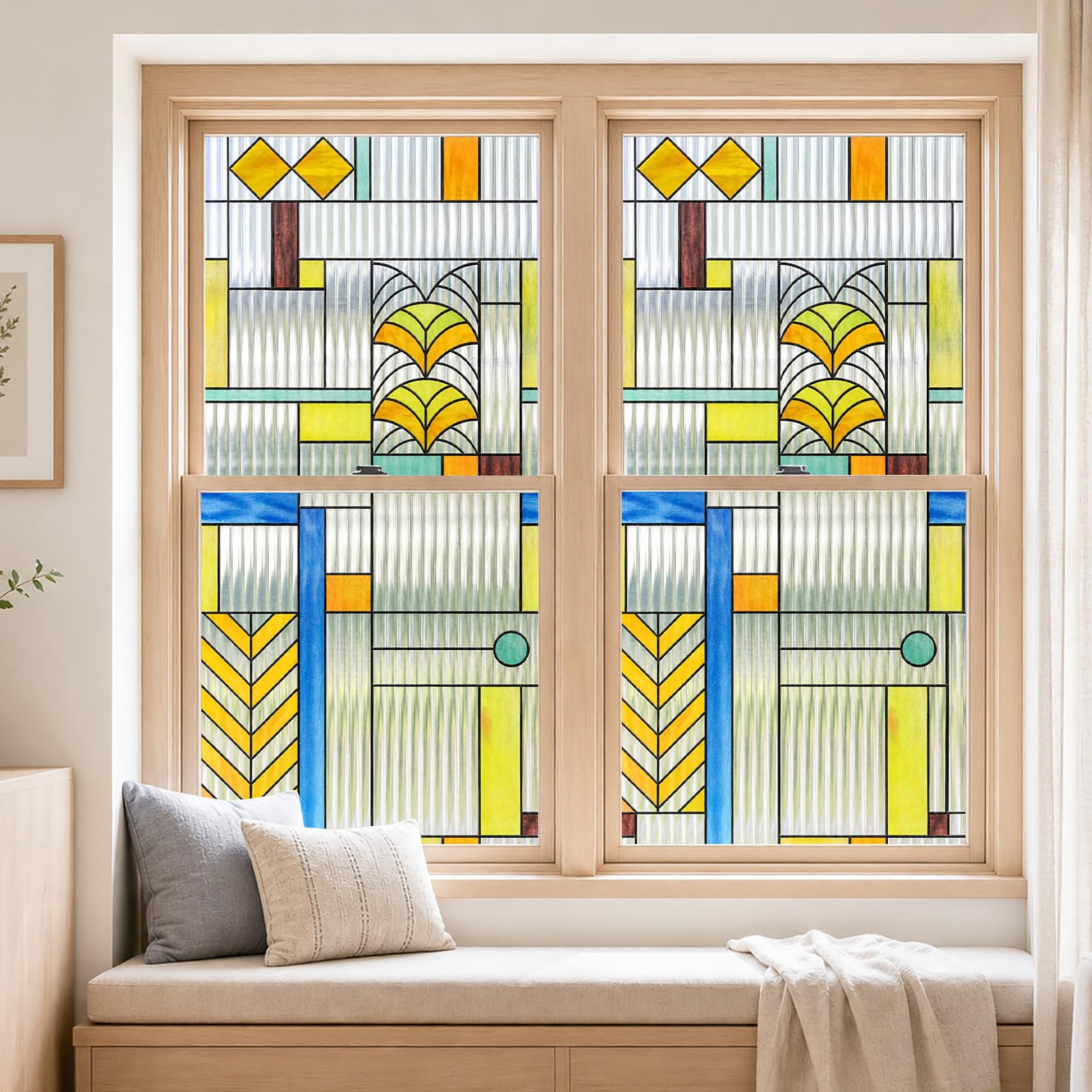 Stained Glass Window Film,Window Decorative Privacy Film,Colour 44x200cm
