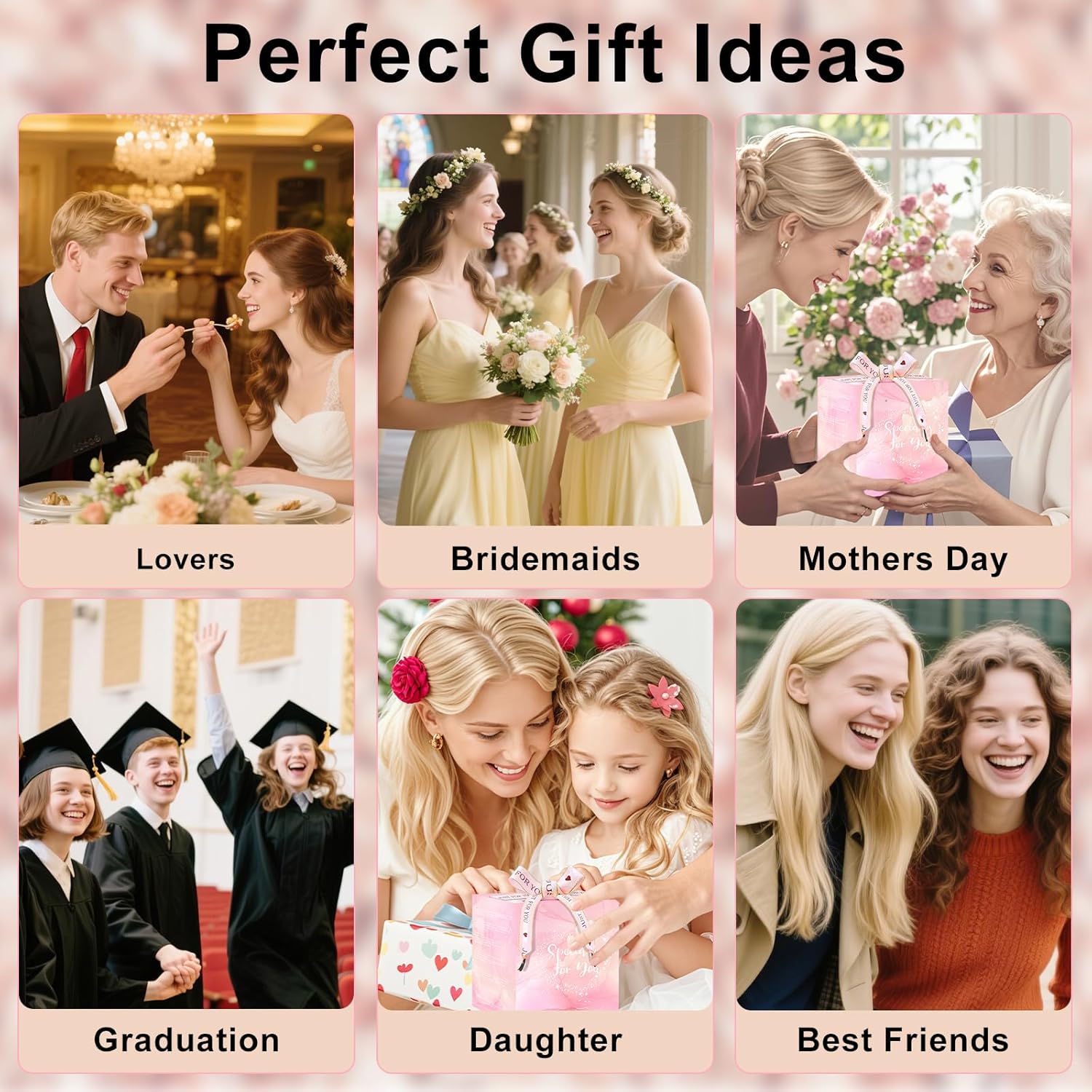 Personalized Gifts for Women Double Wall Flower Glass Coffee Mug Tea cup With Spoon Monogrammed Customized Gifts Birthday Christmas Valentine Mother's Day Gift for Mom Her Wife Friends Bride Sister(K) - Image 9