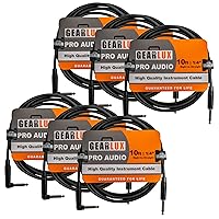 Vista 18 de Gearlux Cable de instrumento/cable de guitarra, 1/4 de pulgada, recto a recto, negro, 6 pies - paquete individual