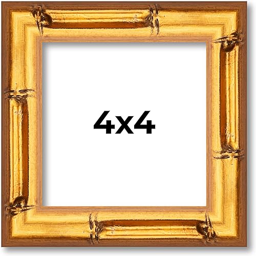 Miniatura 42 de Poster Palooza Marco de bambú dorado de 12 x 10 pulgadas de ancho, marco de madera maciza moldeado con plexiglás acrílico UV, respaldo de tablero