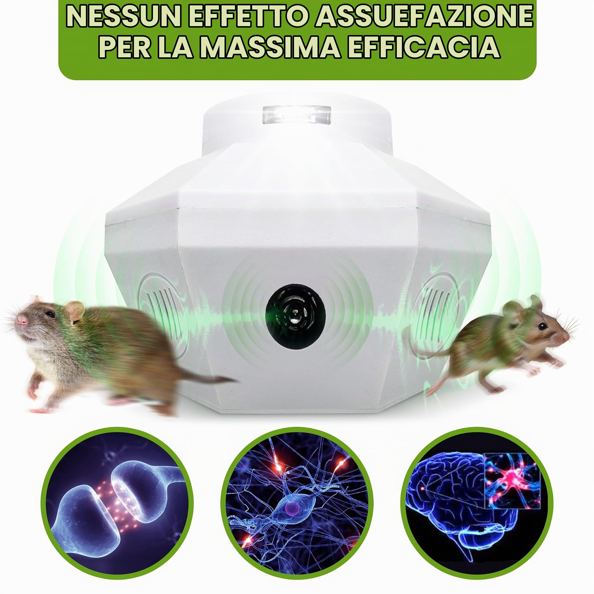 ISOTRONIC® Spaventa martore con spina – per 100 mq | tradizione dal 1979 | Repellente per topi per soffitta, casa, magazzino, garage, garage | Collegamento a una presa | con ultrasuoni e luce LED (1)