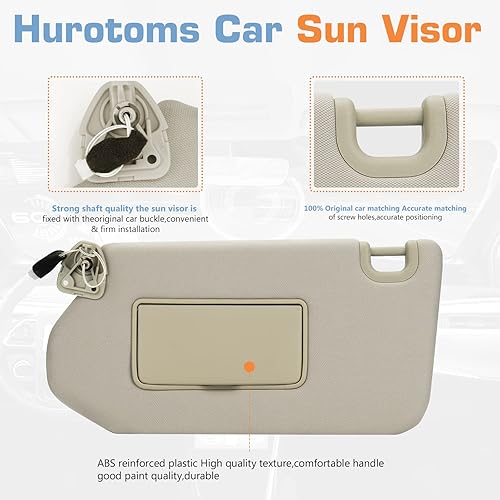 Miniatura 3 de Visera solar del lado izquierdo del conductor y del pasajero derecho con luz para 13, 14, 15, 16, 17, 18, Pathfinder04, 15, 16, 17, Infiniti QX6013