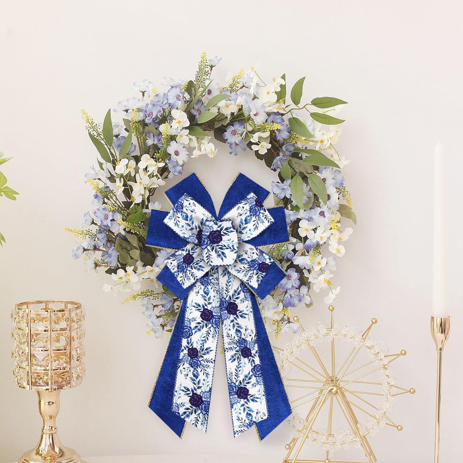 Amazon.com: 2 Rolls Christmas Flowers Ribbons for Wreath Bows, 2.5