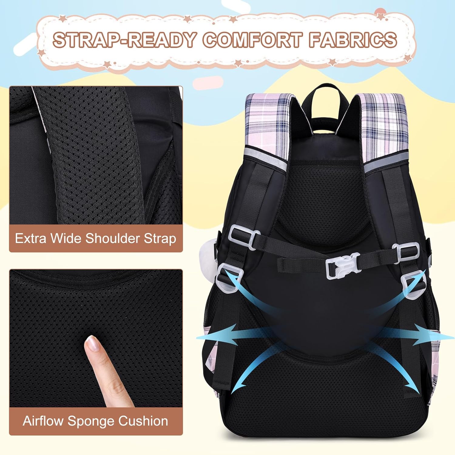 MOMUVO Backpack for Girls with Lunchbox, Kids Backpack with Lunch Box, Bookbag for Girls Kindergarten Elementary Preschool Middle School - Image 4