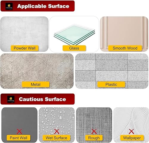 Miniatura 9 de Tiras de gancho y bucle con adhesivo resistente, tiras de 4 x 2 pulgadas con adhesivo, 9 juegos, color negro, tiras de sujeción adhesivas de