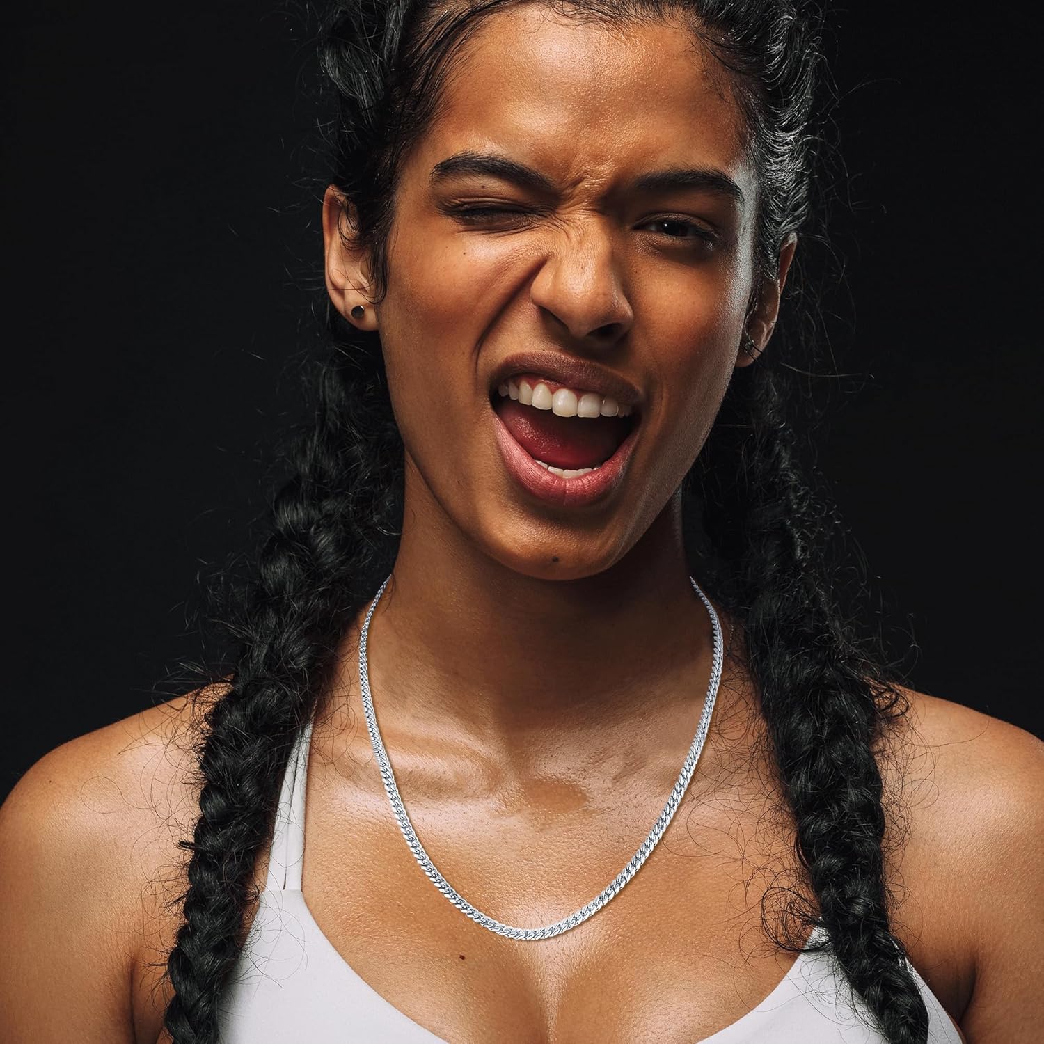 3.5mm 4mm 5mm 14k Gold Plated S925 Sterling Silver Chain Necklace for Men Women, Mens Diamond Cut Cuban Chain, Sturdy & Shiny & Not Easy to Fade & Comfortable 16 18 20 22 24 26 Inch - Image 4