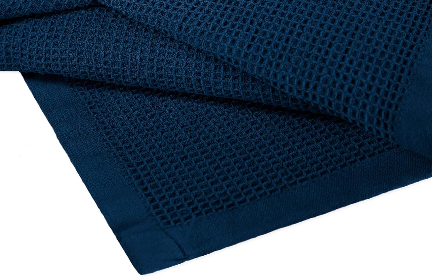 Crover All Season Waffle Premium Thermal Blanket King Size 108"x90" Durable Soft Cozy Breathable Weave Design 100% Cotton, Deep Blue