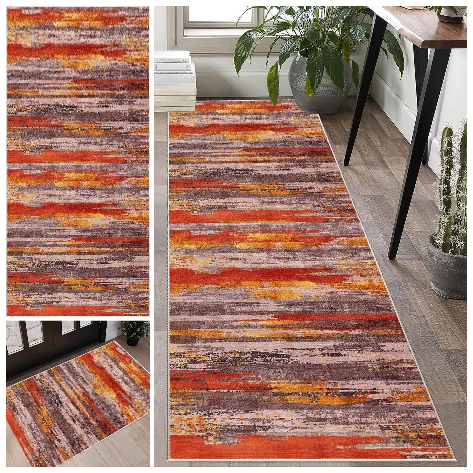 Tapijtloper voor Gang Lang Keukentapijt Antislip Wasbaar Keukenloper Tapijtmatten 60 x 80 cm Onderhoudsvriendelijk Binnen en Buiten Vloerkleed voor Hal Keuken Entree Eetkamer Wasruimte