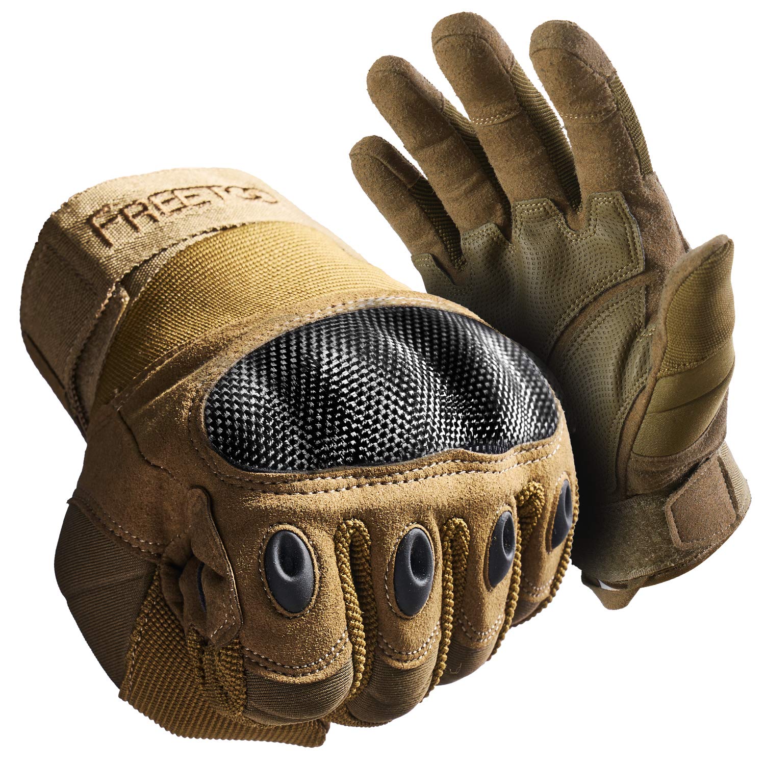 FREETOO Motorbike Gloves Rubber Knuckle Outdoor Gloves for Climbing Hunting Hiking and Heavy Duty Work