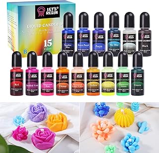 LET'S RESIN Candle Dye for Candle Making, 15 Colors Non-Toxic Liquid Candle Color Wax Dye for Gel Wax,Paraffin Wax,Soy Wa...