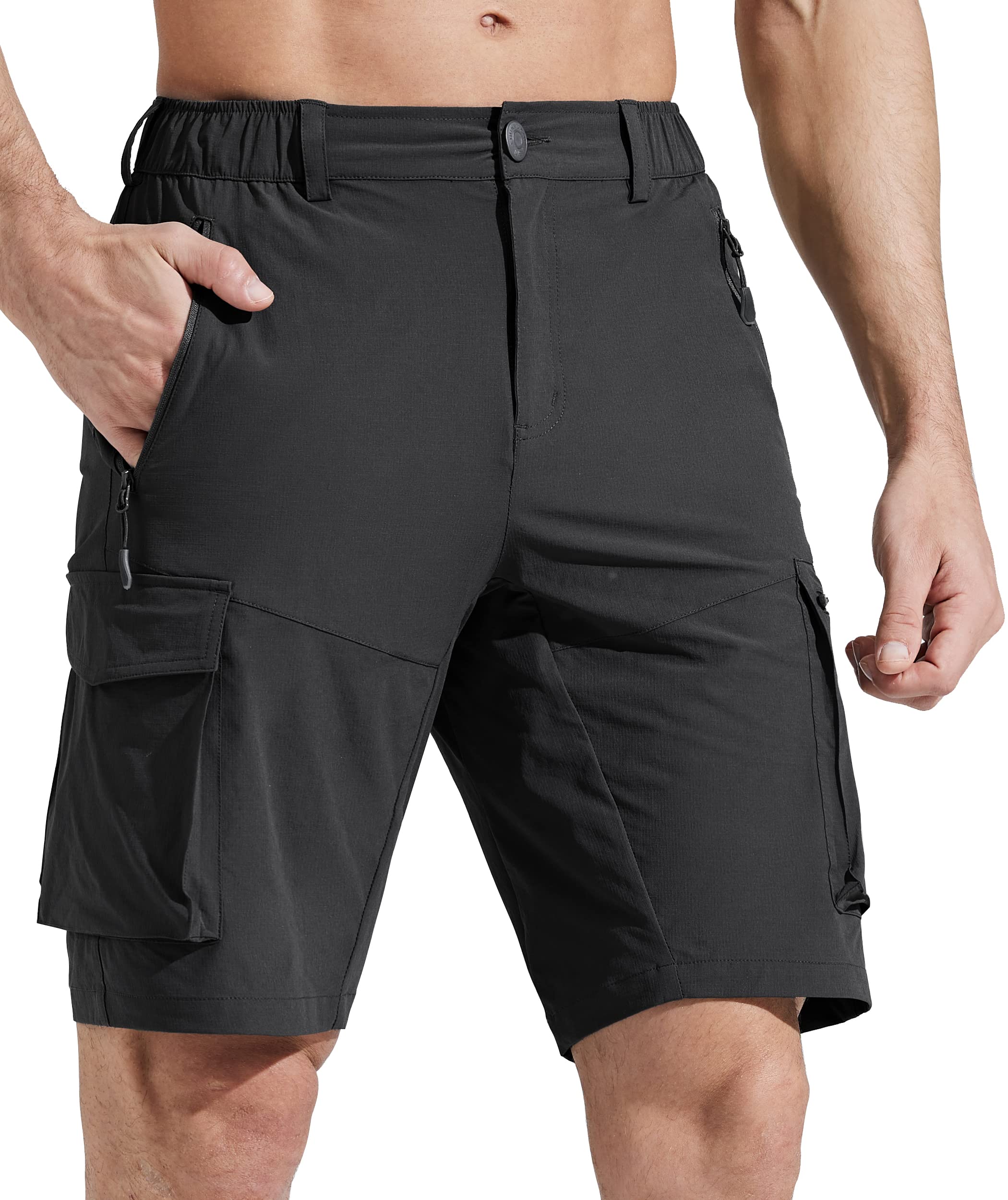Comallan Pantaloni Corti Uomo Cargo Shorts Asciugatura Rapida da Trekking Montagna Bermuda con Cerniera Tasche