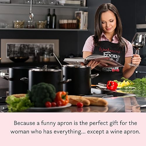 Miniatura 5 de Fay People Delantales de vino para mujer o delantales divertidos para mujeres en 2 estilos, regalos de vino para mujeres o artículos divertidos de