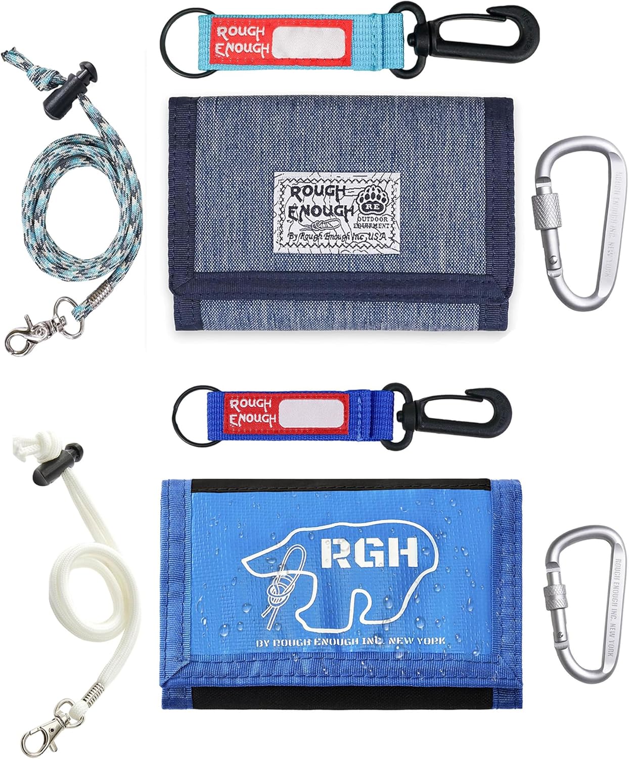 Rough Enough Kids Wallet for Boys Teen Men Classic Blue Set
