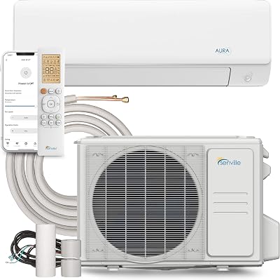 Senville AURA Mini Split Air Conditioner, Heat Pump, White, 18000 BTU