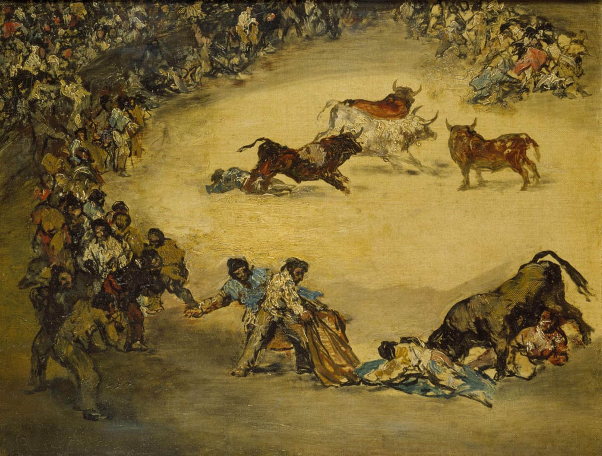 ARTXLXXBN Famous Print Painting Colorful Art Print Scene At a fight Spanish Entertainment by Francisco De Goya Canvas Art Decorations for Home Decor 60x90cm