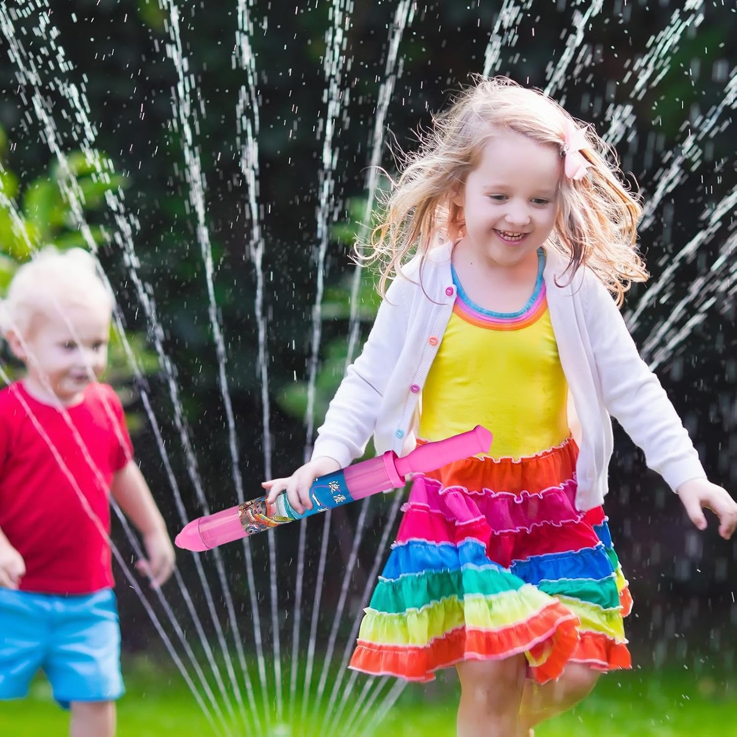 Water Spray Toy - Romantic Firework Style Water Spray Toy, Interactive Pull-Out Pool Game with High-Pressure Stream for Family, Friends & Couples, Outdoor Pool Party Entertainment Play Game