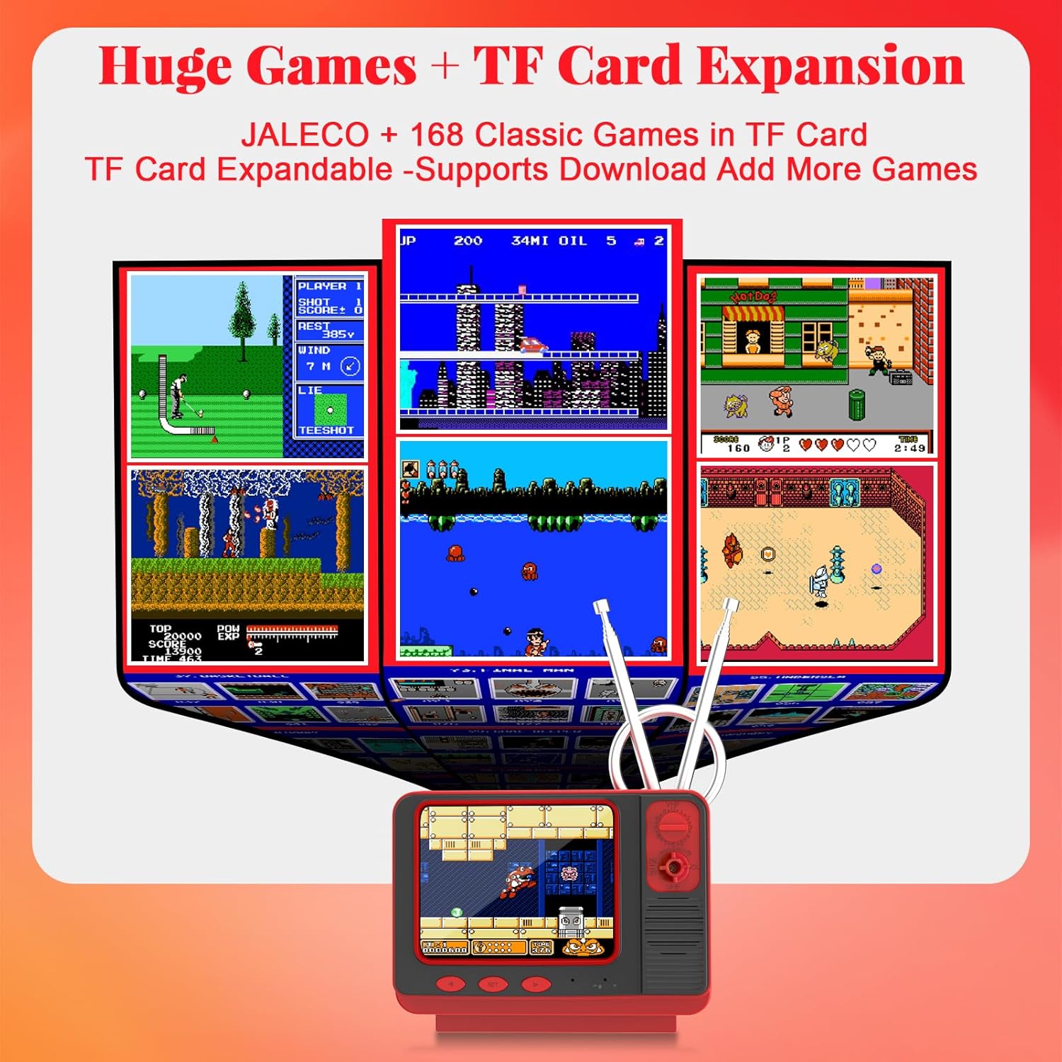 Retro Game Console - JALECO + 168 Classic Games, 2.4G Wireless 2-Player, 3.0 Inch IPS Screen, TF Card Expansion, Great for Kids 6 810CQaWLI8L. AC SL1500
