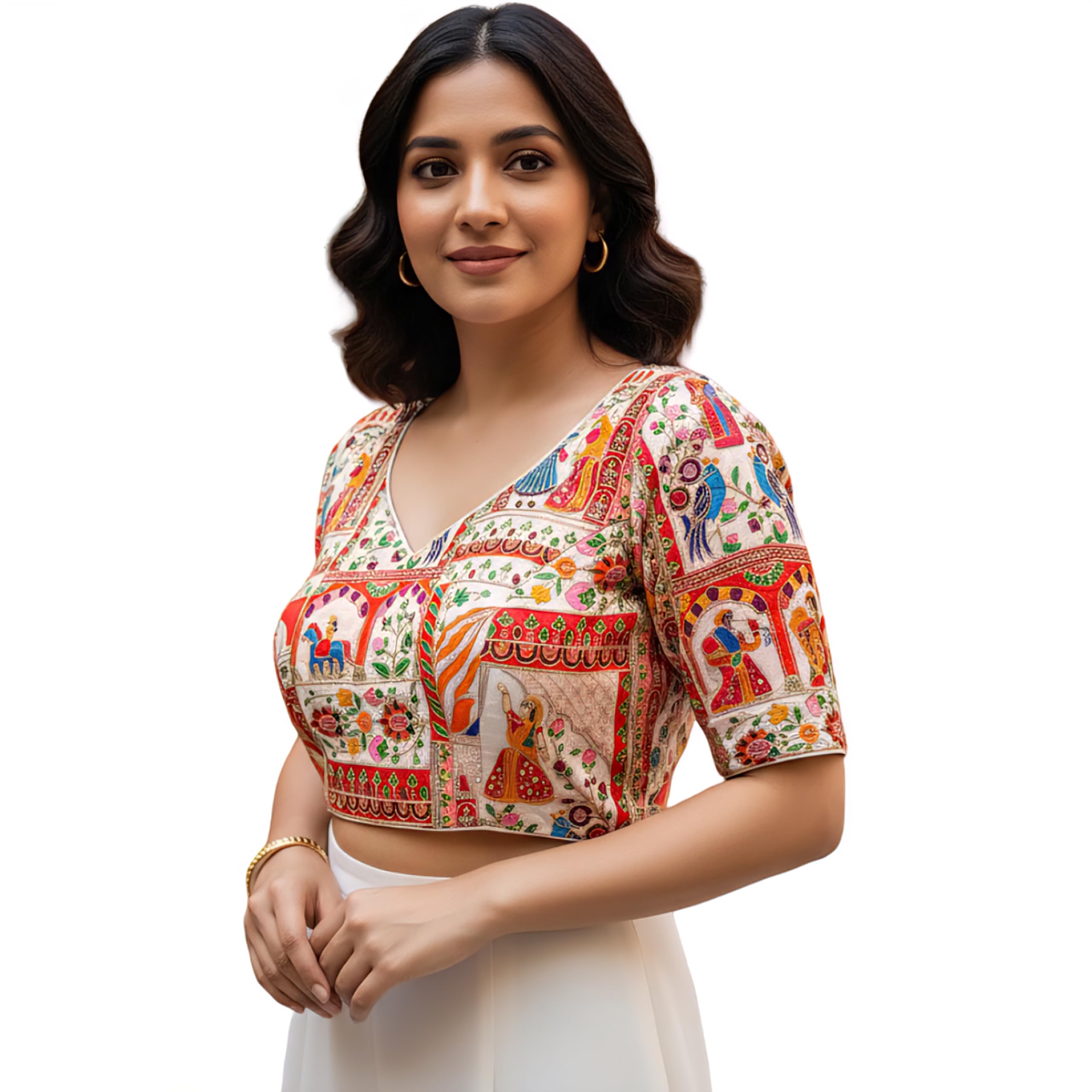 shubham exclusive Premium Viscose Crepe Embroidered Blouse for Women-picture-12