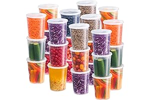 32oz Airtight Microwavable Plastic Soup Containers with Lids