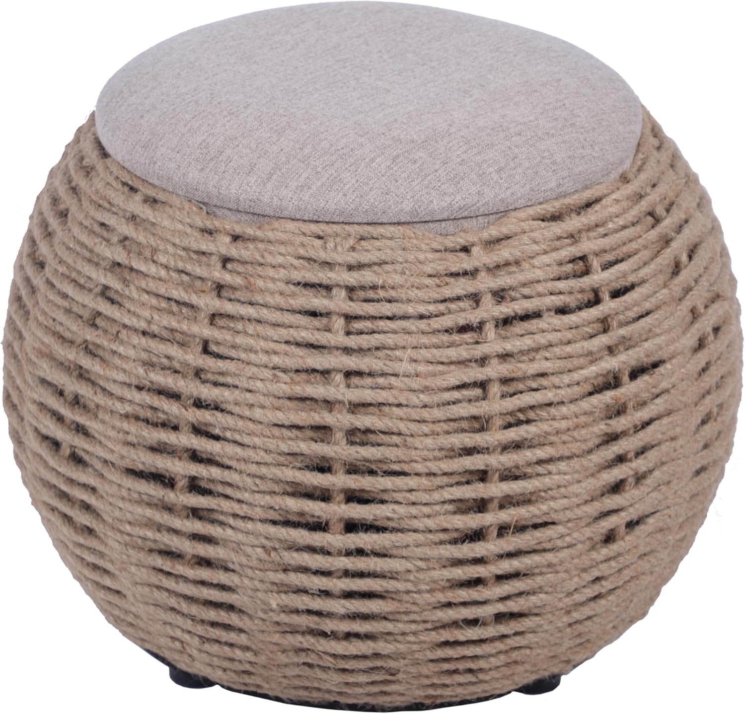 Natural Woven Ottoman with Storage