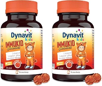 Dynavit Kids Immukid Gummies 60  i nenebilir -  ocuk i in C, D Vitamini, inko,Kara M rver-Ba kl k&Enerji 2 paketi