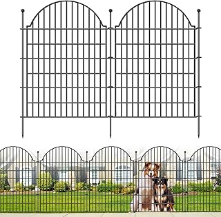 5 Panels Decorative Outdoor Garden Fencing for Yard, 40in (H) x 11.8ft (L) No Dig Animal Barrier Fence, Rustproof Metal Wire Dog Fences Outdoor Panel Border with Temporary Ground Stakes