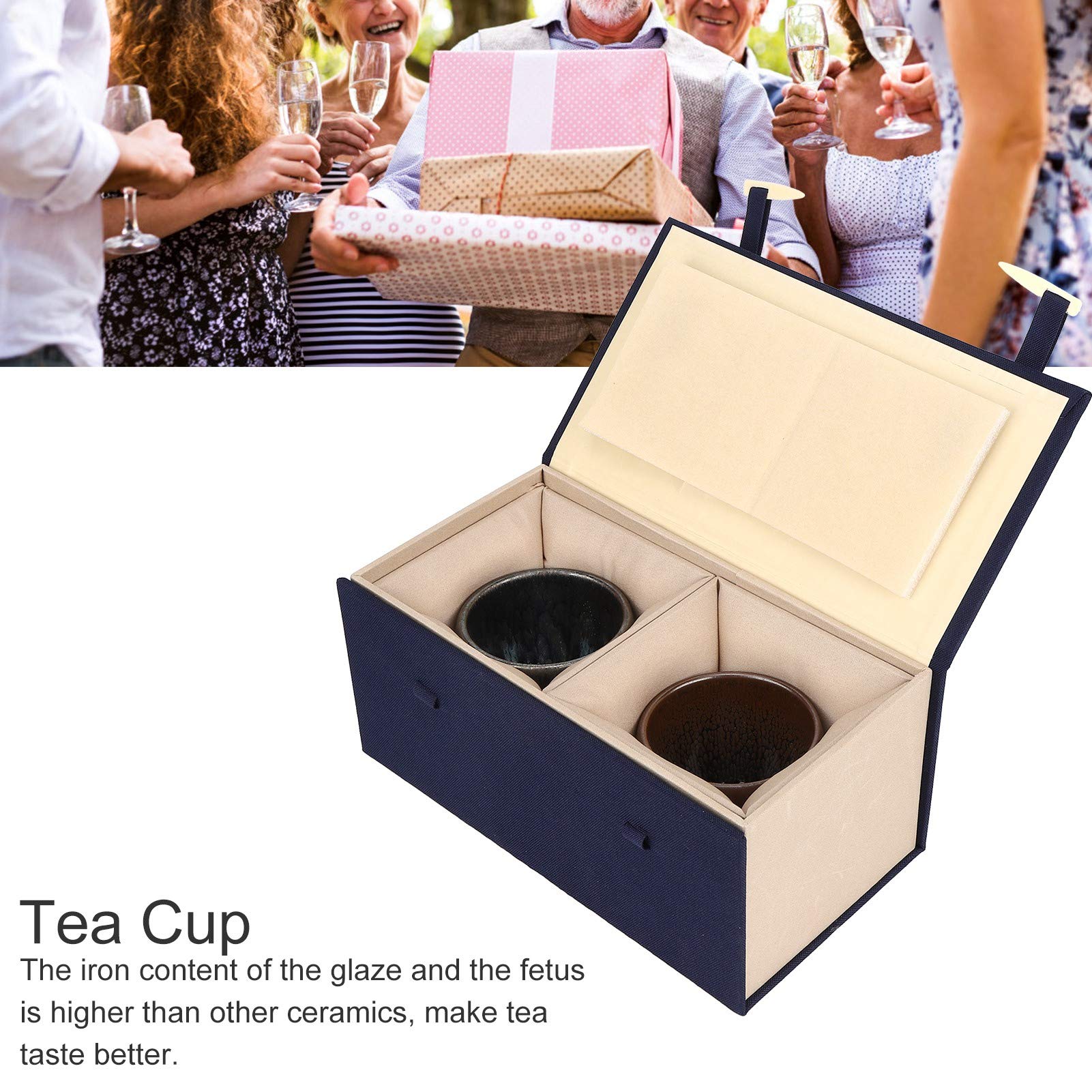 SEAFRONT Japanese Ceramic Tea Cup Set, 115ml