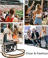 Vista 6 de Bolso cruzado transparente aprobado para estadios, bolsos transparentes para mujeres, bolsa pequeña para estadios para eventos, conciertos