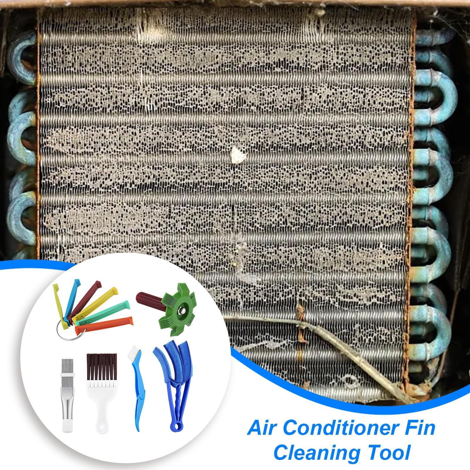 Kit di pulizia delle lamelle AC | Spazzola per la pulizia delle bobine AC, pettine dell'evaporatore AC, strumento di riparazione per termosifoni AC, piastra a condensatore
