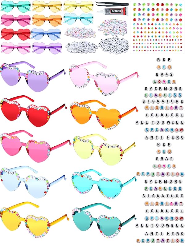 Saysurey 20 Pairs DIY Heart Sunglasses Friendship Gifts for Girls Women by Saysurey - Used condition - US$19.48