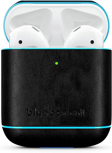 Miniatura 3 de Bluebonnet Funda de cuero para AirPods  Protección completa de 360, recortes de precisión para puerto de carga, carga inalámbrica y LED frontal