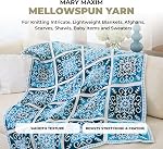 Mary Maxim Mellowspun DK Yarn, Lightweight Acrylic Cream Crochet Yarn for Baby Blankets, Afghans, Sweaters, and Clothing, 284 Yards, 3.5 Oz, Cream - 1 Skein