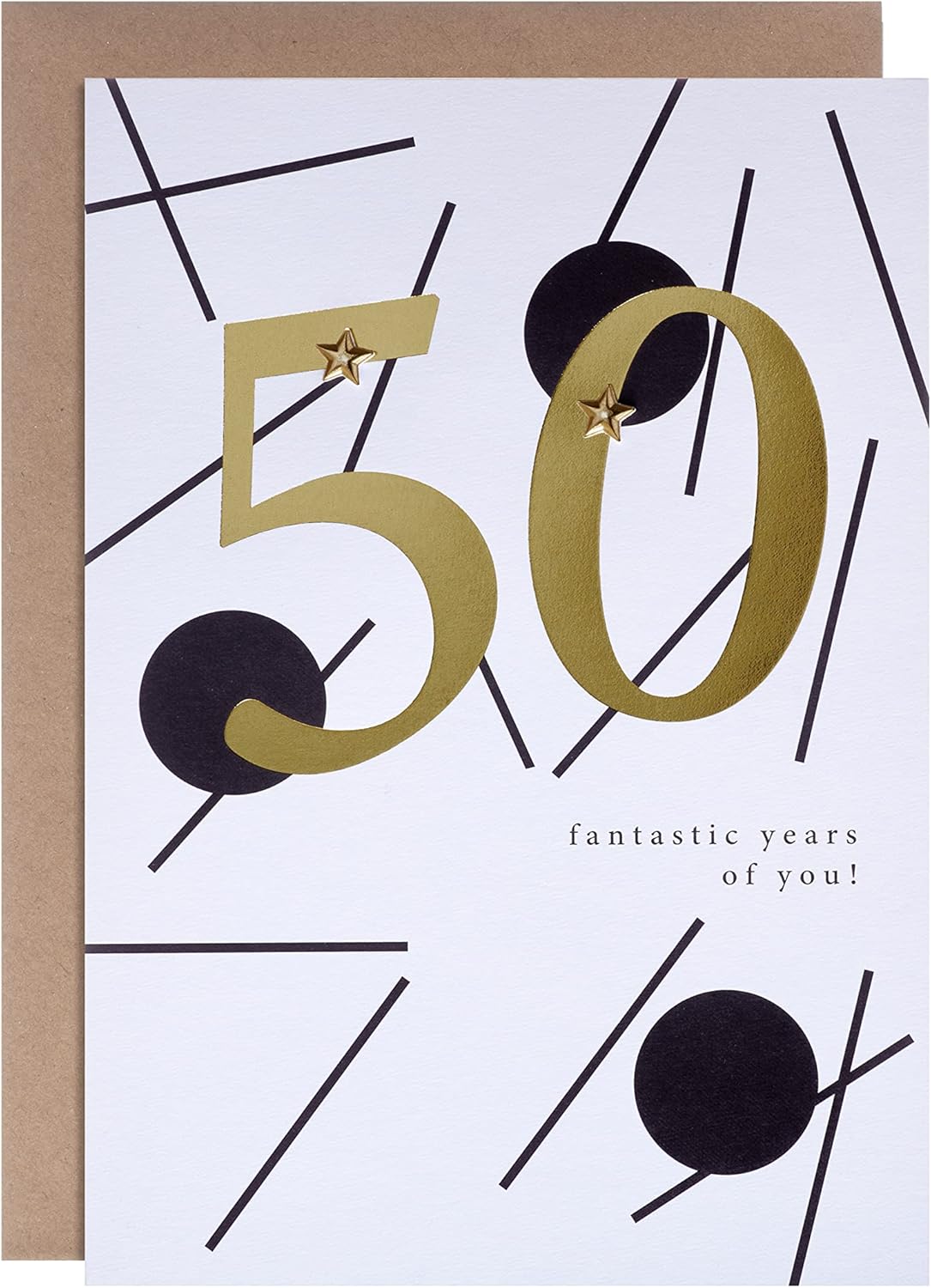 Hallmark 50th Birthday Card - Contemporary Text Based Line Design