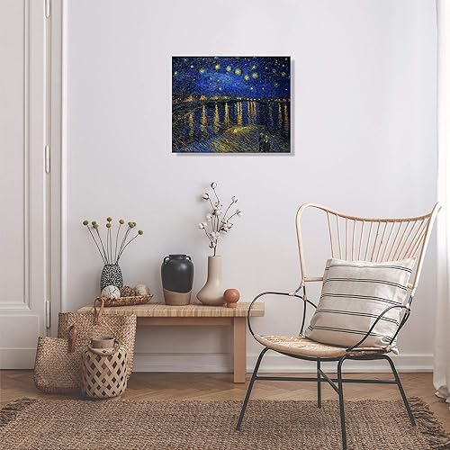 Miniatura 805 de A&T ARTWORK The Starry Night de Vincent Van Gogh. Tamaño del marco: 36 x 30 pulgadas, tamaño de la imagen: 30 x 24 pulgadas, reproducciones clásicas