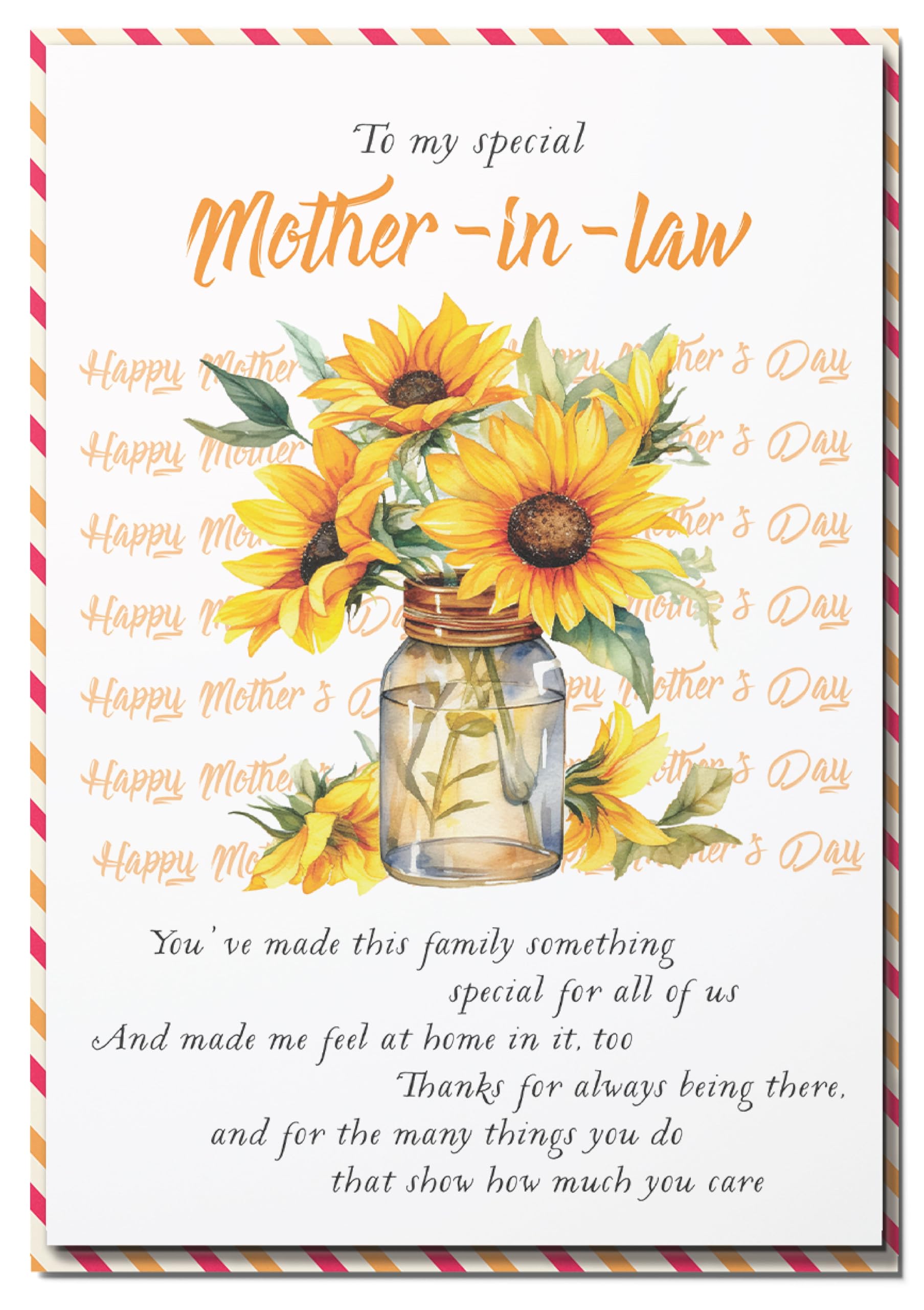 BlinkBlink Happy Mothers Day Card Mother In Law, Mothers Day Card for Mother In Law with Envelope and Seal, Mothers Day Card for Boyfriends Mom