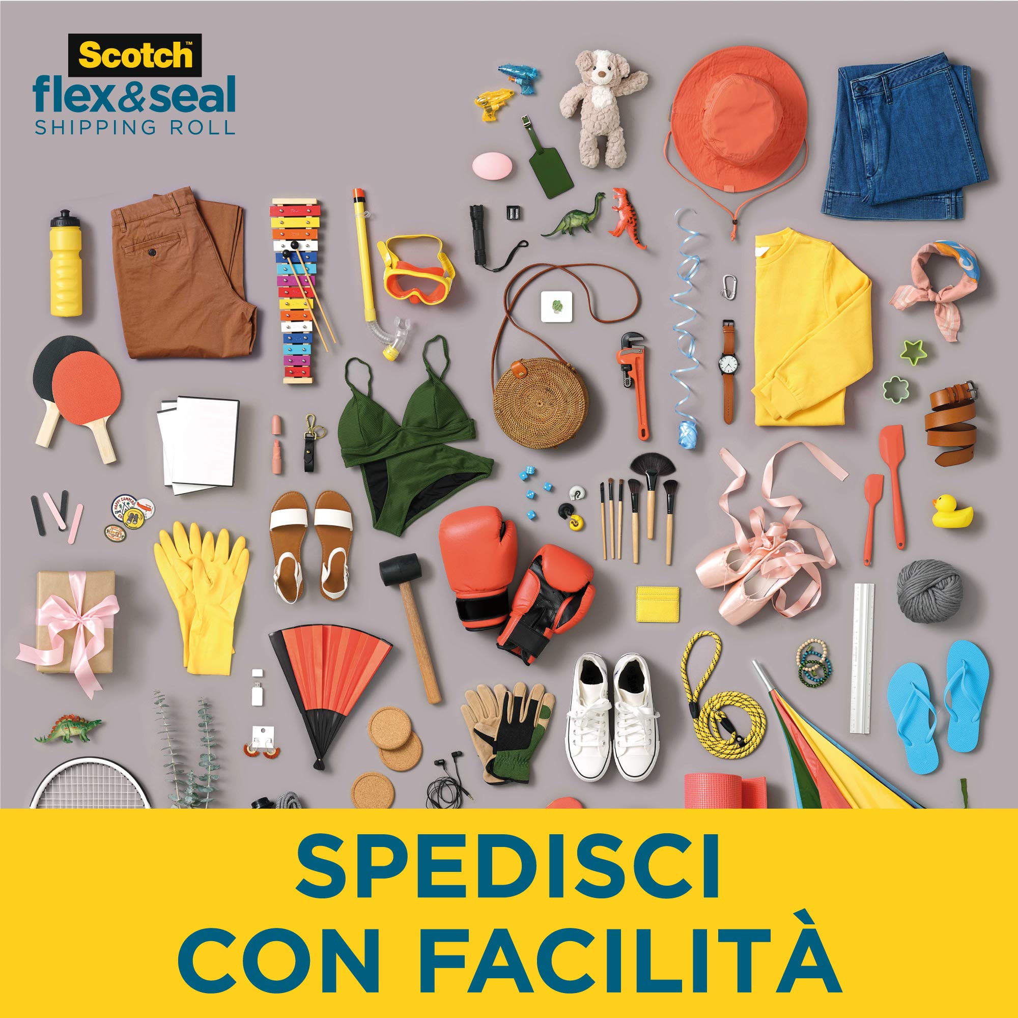 Scotch Flex & Seal Rotolo di Spedizione 38 cm x 6 m Imballaggio Alternativa a Poli Mailer