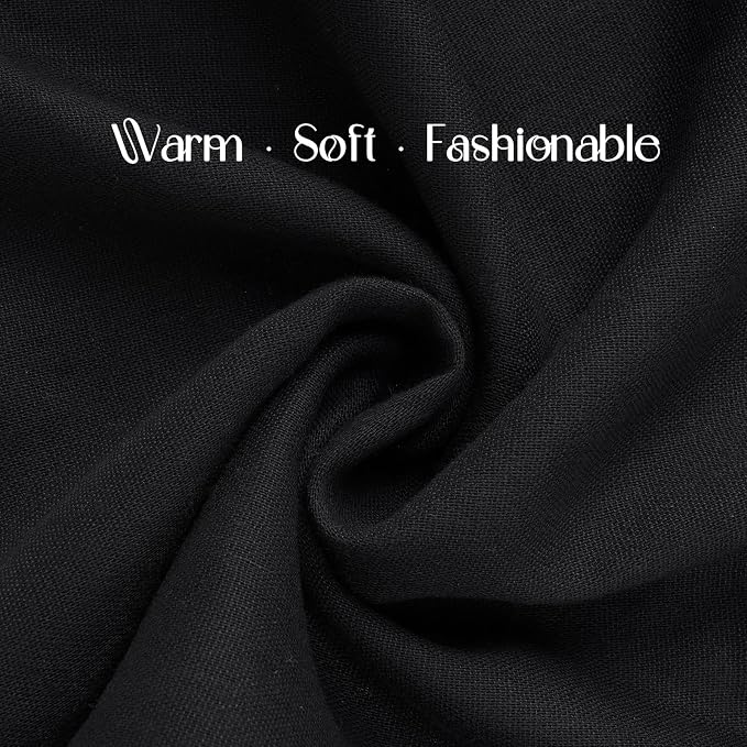 Pashmina para mujer bufanda chalina grande suave negra miniatura 7