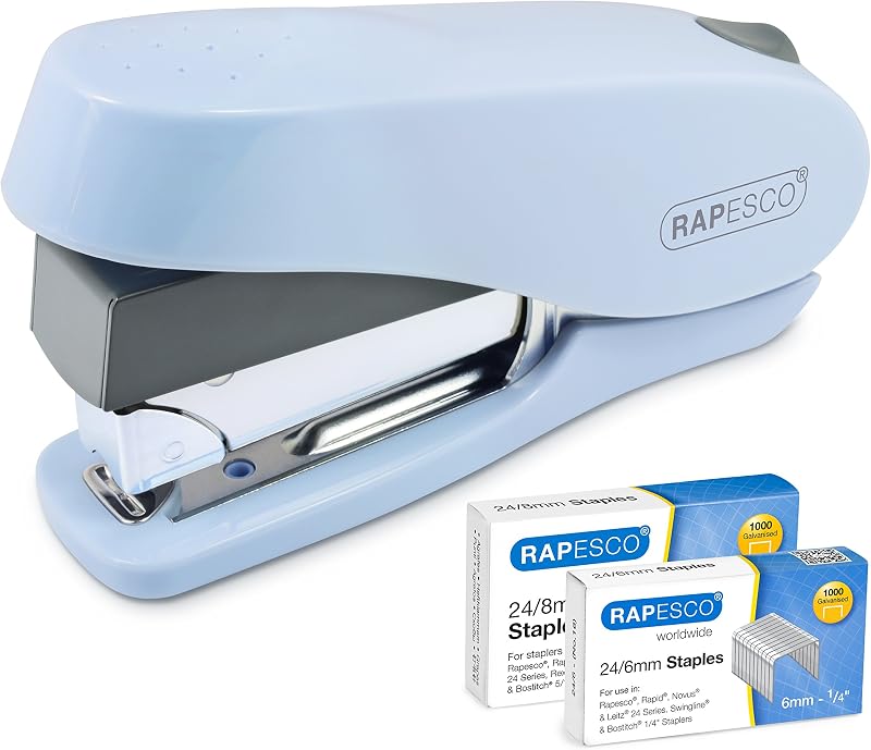 Rapesco Luna könnyű működésű tűzőgép 50 lap kapacitás, kék - Luna Set - Light Blue
