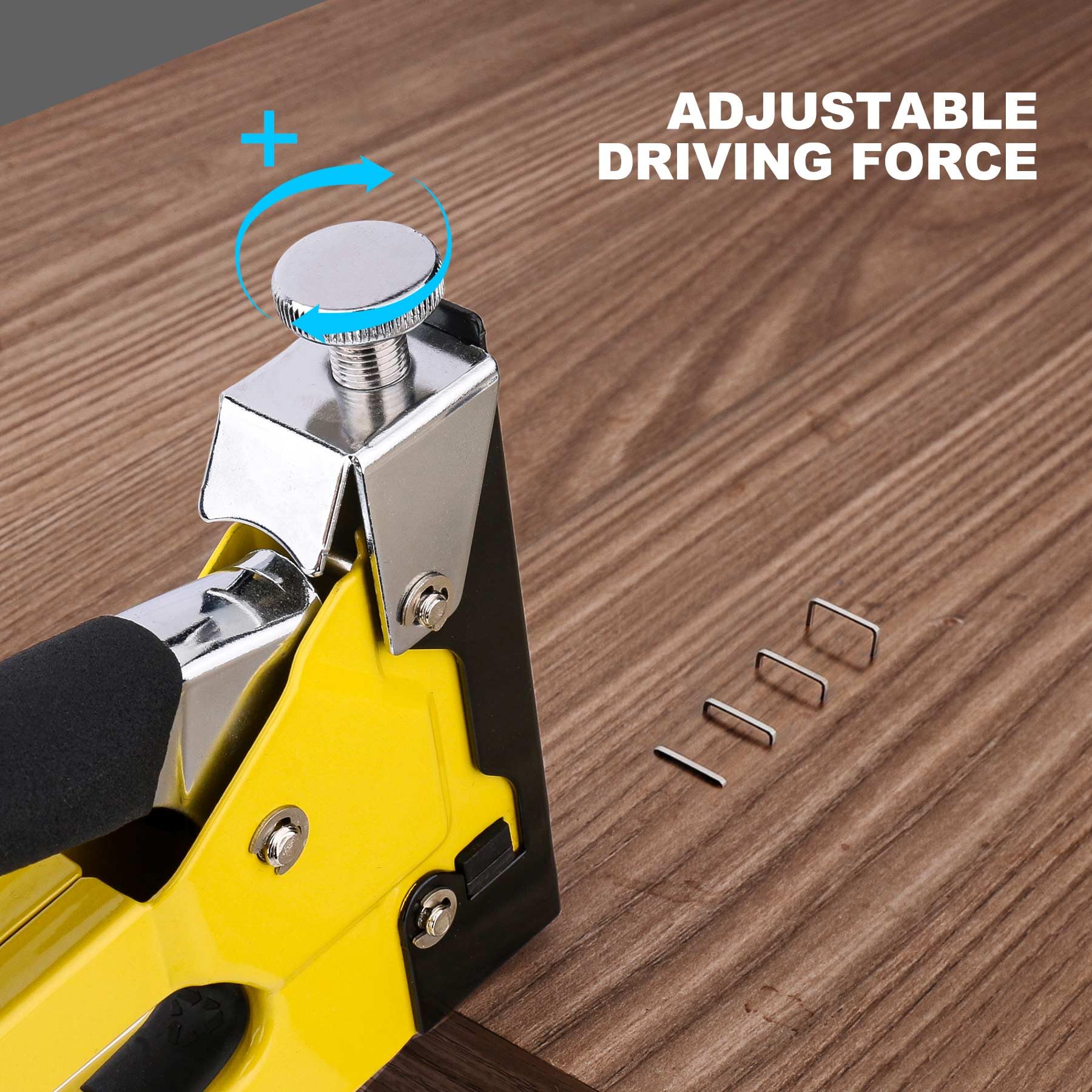 HAUTMEC 3-in-1 Heavy Duty Staple Gun Kit, Chromed Steel Upholstery Stapler with 600 Staples, Quick-Jam Clear - Image 4