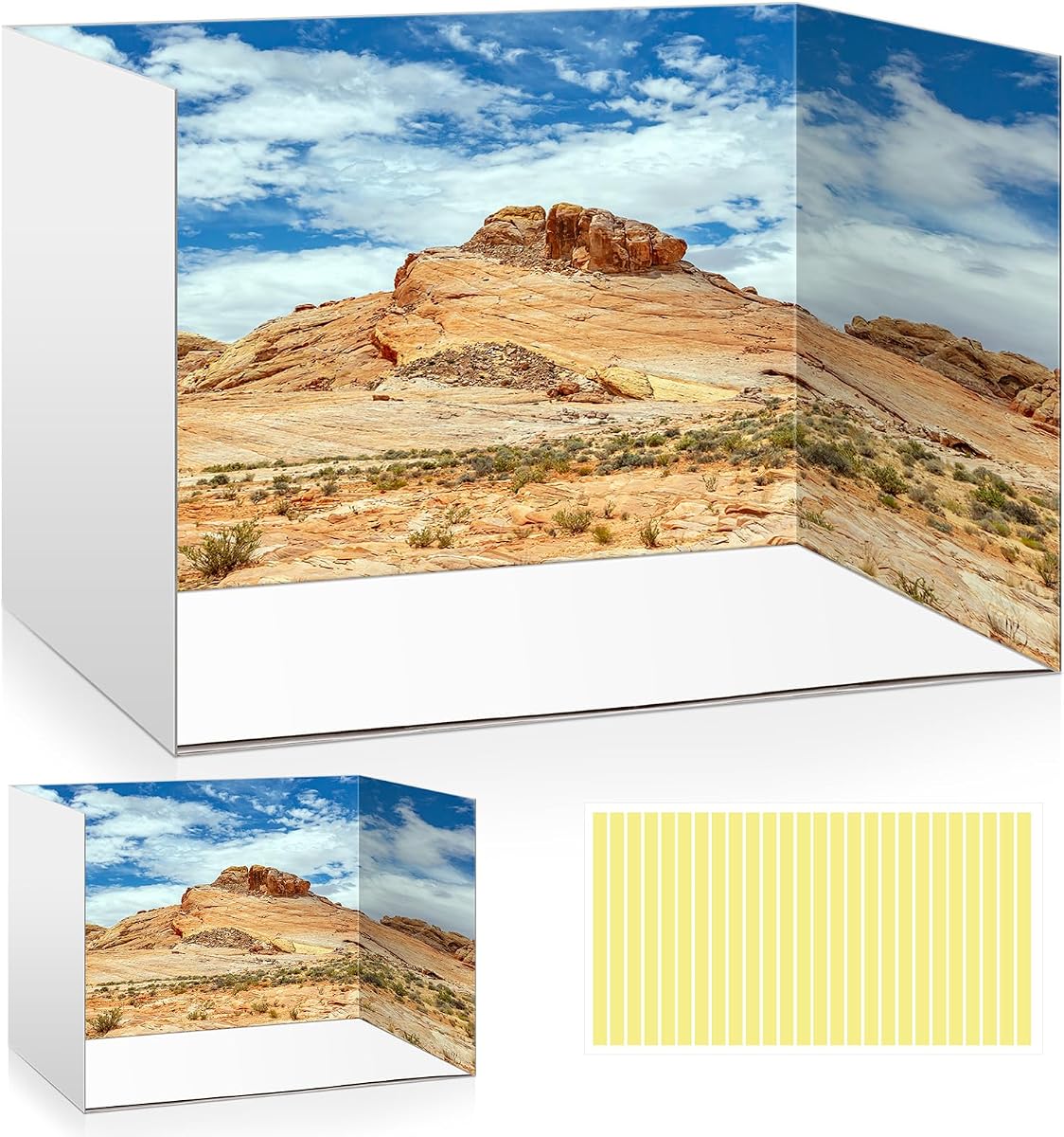 Kit de diorama Suministros de proyecto Estuche de exhibición Cartón Caja de diorama Cartón con cintas de doble cara para manualidades de bricolaje 11.8 x 8.7 x 8.3 pulgadas(desierto)