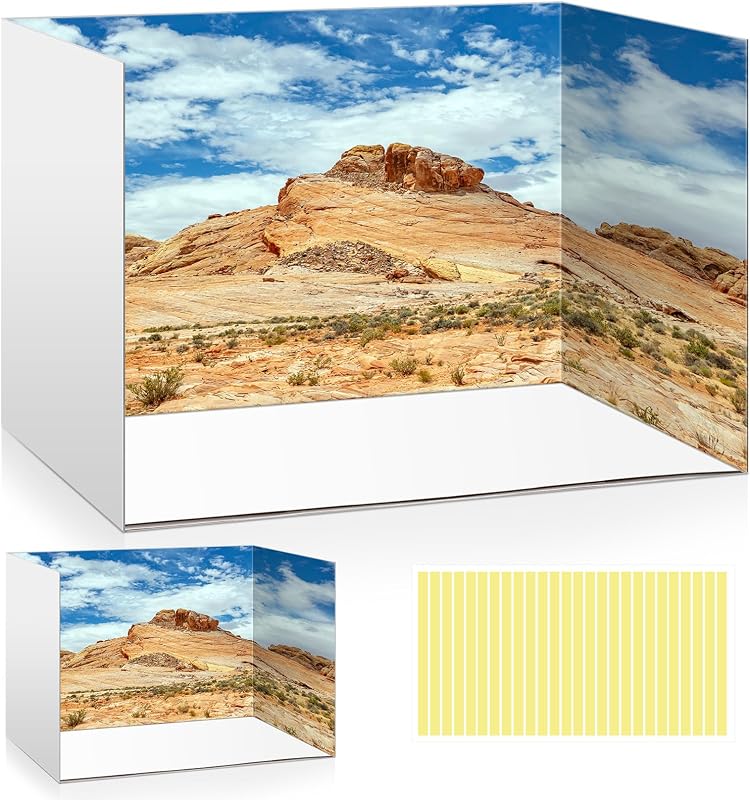 Kit de diorama Suministros de proyecto Estuche de exhibición Cartón Caja de diorama Cartón con cintas de doble cara para manualidades de bricolaje 11.8 x 8.7 x 8.3 pulgadas(desierto)