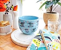 Vista 3 de Disney Lilo & Stitch Japanese Ceramic Dinnerware Set Includes 20-Ounce Ramen Noodle Bowl and Wooden Chopsticks