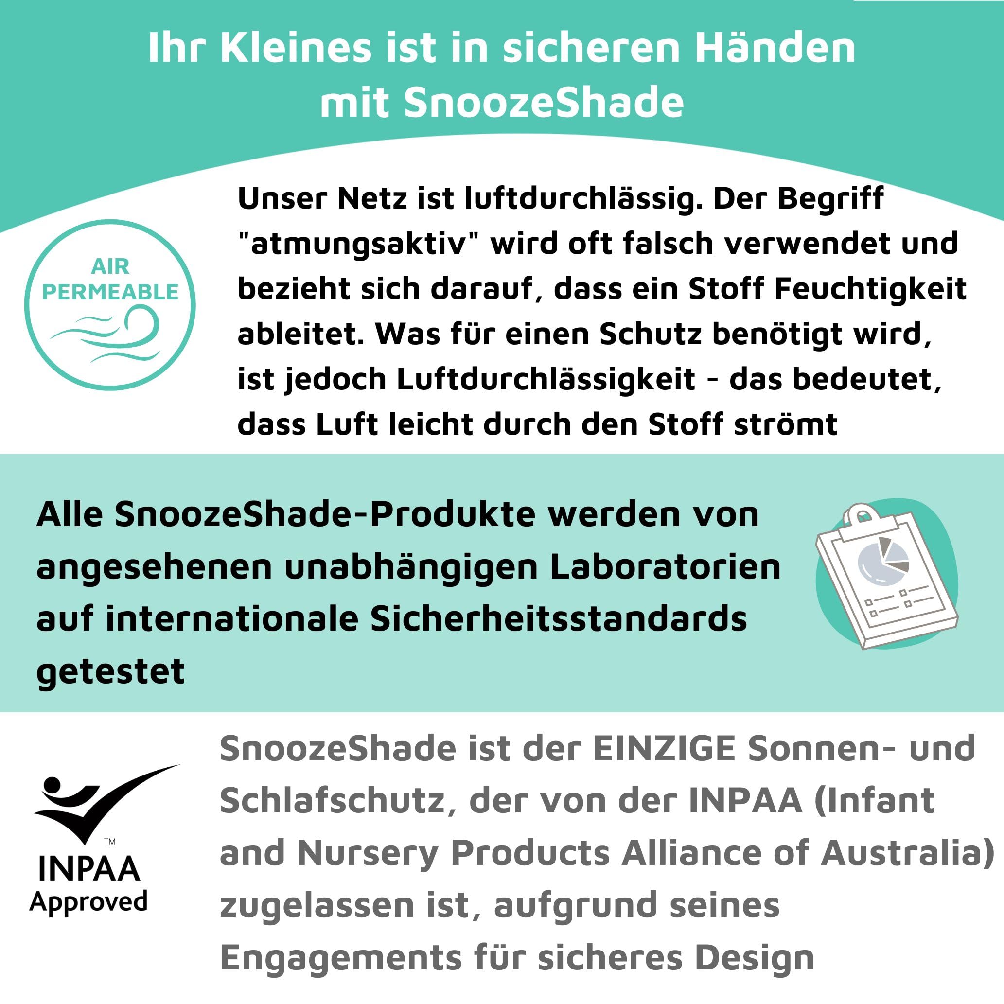 „SnoozeShade Plus Extra (6–9 Monate bis 3 Jahre) Universal-Passform für Baby- und Kleinkind-Buggys und Kinderwagen, Sonnenschutz und Einschlafhilfe für Kinderwagen | Blockiert sicher bis zu 99% der