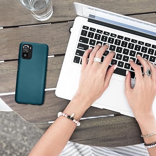 Miniatura 6 de kwmobile Funda compatible con Xiaomi Redmi Note 10 Note 10S - Funda de silicona TPU metálica suave y delgada - Azul caribeño metálico